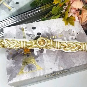 Vintage Gold & Ivory Knotted Embellished Belt